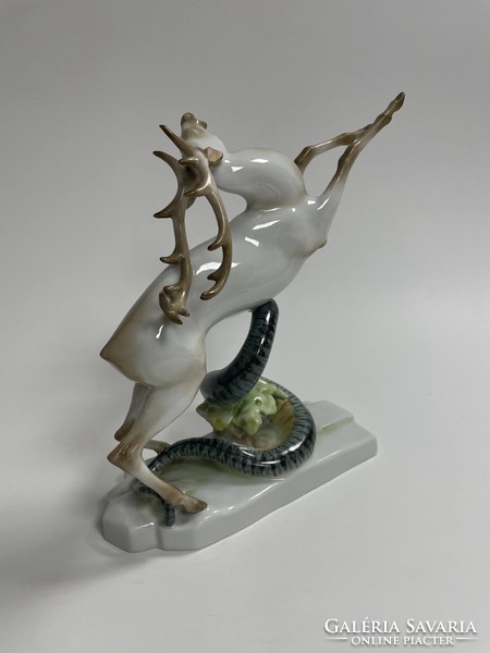 Herend porcelain, deer and snake