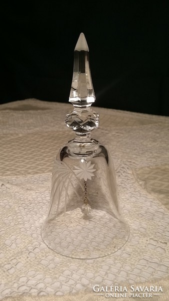 Crystal bell with 14 cm - flawless - star incision