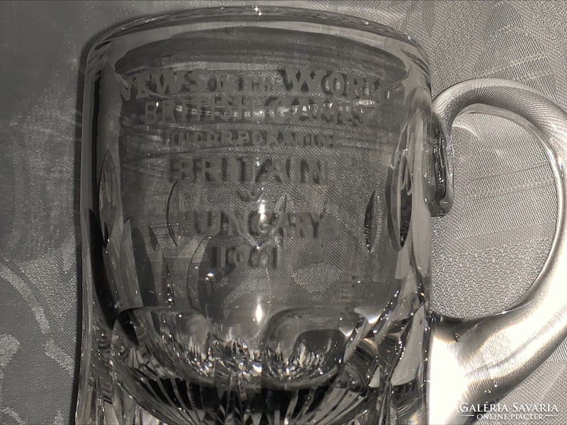 News of the world british games britain v. Hungary 1961. Crystal beer mug