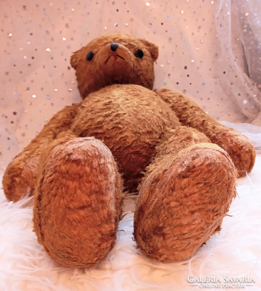 Old straw teddy bear 50cm