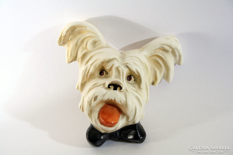 Goebel Hummel F.X. 983 B Falra Akasztható Porcelán Kerámia Kép Falikép Kutya Schnauzer Terrier Maszk