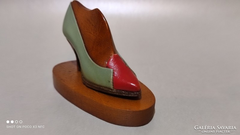 Antique old shoemaker's cobbler's exam work mini shoe women's model with handle