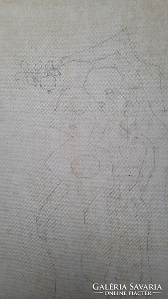 Russian rea: Adam and Eve in modern style (pencil, canvas, 40 × 50cm) bible, religion, christian