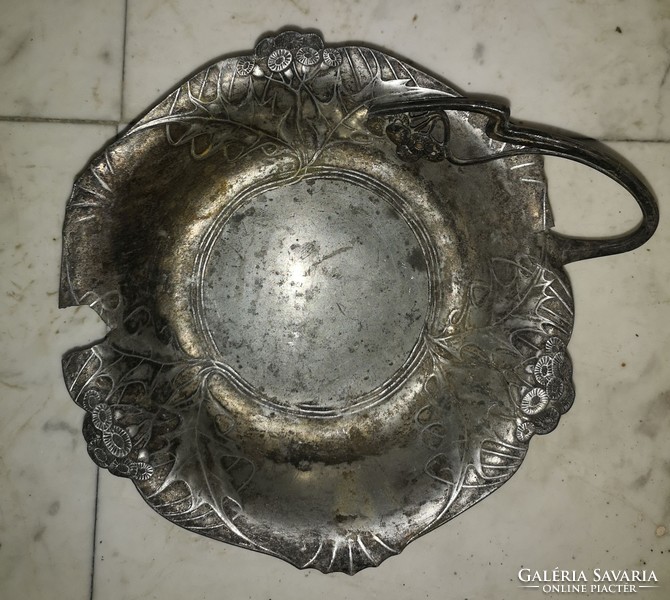 Damaged Art Nouveau tin bowl