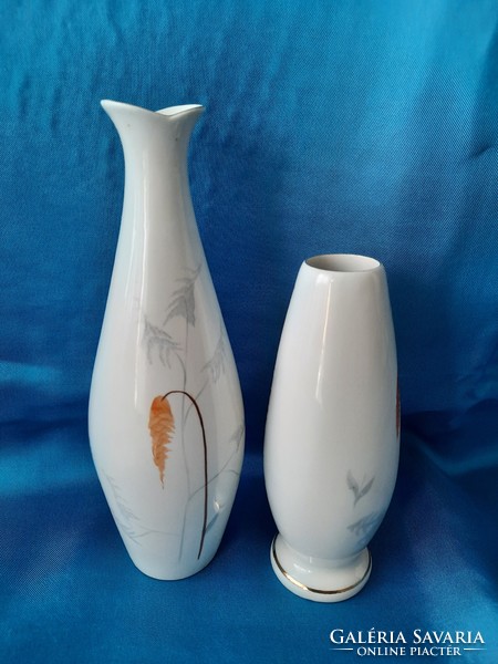 Aquincum hand-painted porcelain vase, 2 pcs