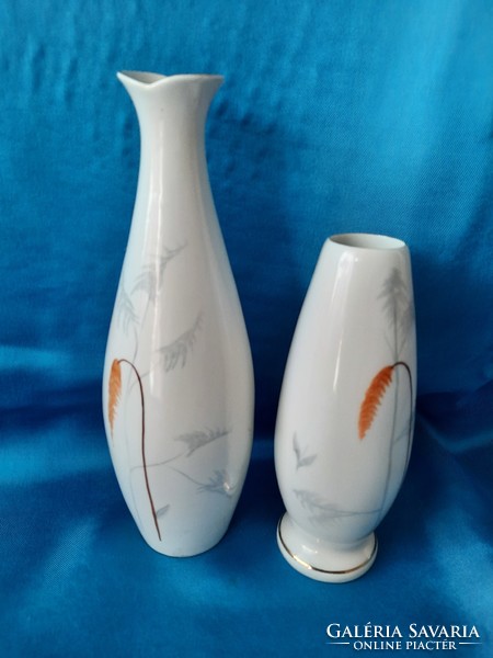 Aquincum hand-painted porcelain vase, 2 pcs