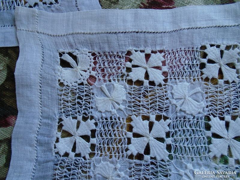 4 pcs. Antique, stitched lacy museum trinket, placemat.
