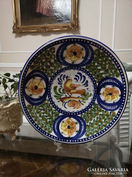 Hand painted giant ceramic bowl with beautiful Spanish majolica 42 cm