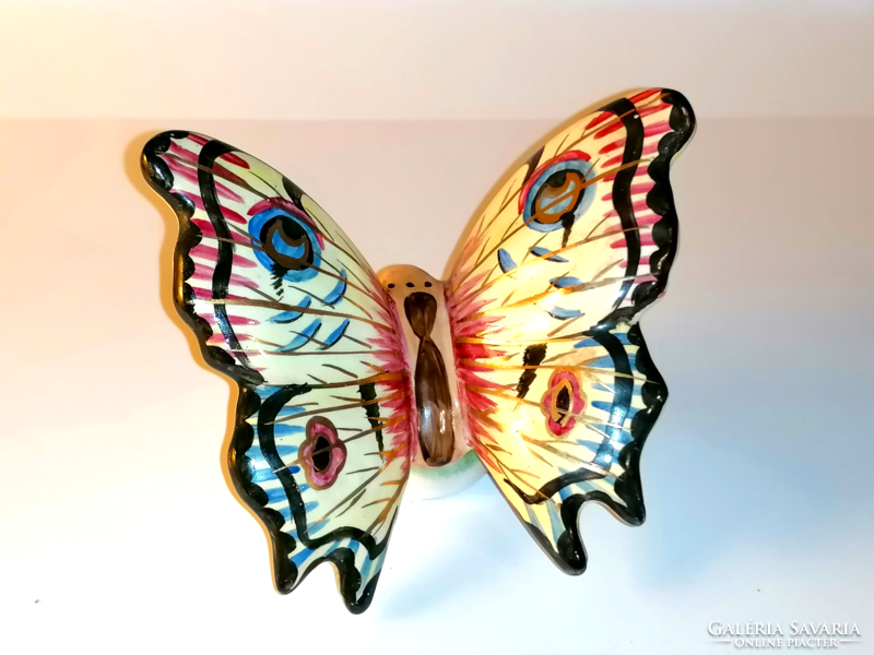 Ritka, nagyméretű iparművészeti kerámia pillangó