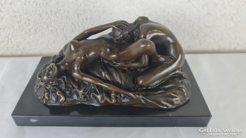 A451 lesbian women.Erotic bronze statue on a marble base