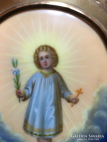 Xix.Sz.I. depicting little Jesus. Hand painted porcelain picture !!!