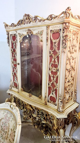 A444 Csodaszép velencei kézzel festett barokk stílusú étkezőgarnitúra