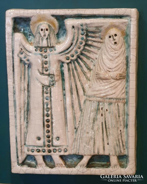 Ambróczy Alajos: Angyali údvözlet falikép