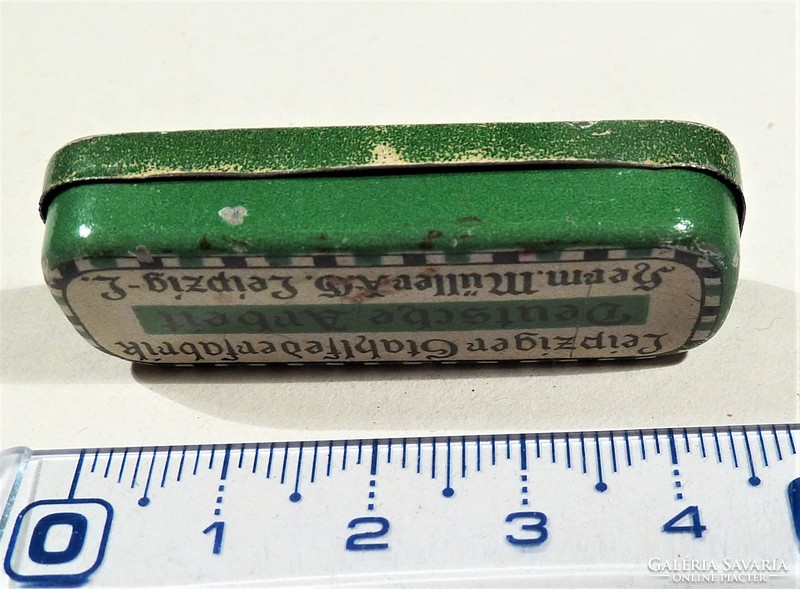 Pen holder in antique metal box