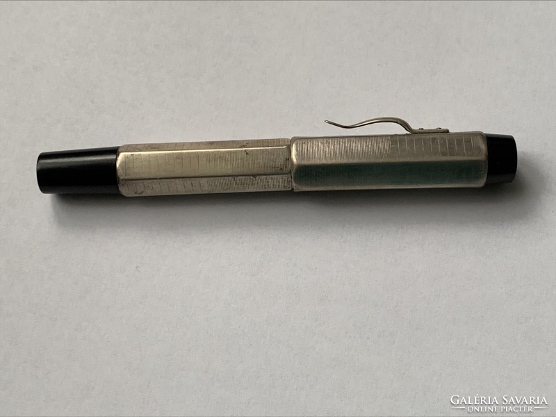 Art deco antique silver pen 835, fountain pen degussa gold nib, rw rodi & svayberger