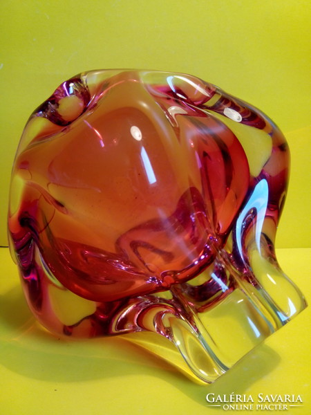Czech thick-walled glass ashtray ashtray or tray