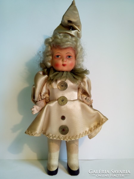 Antique pulp pieretta doll 23 cm collection also suitable for rare dolls