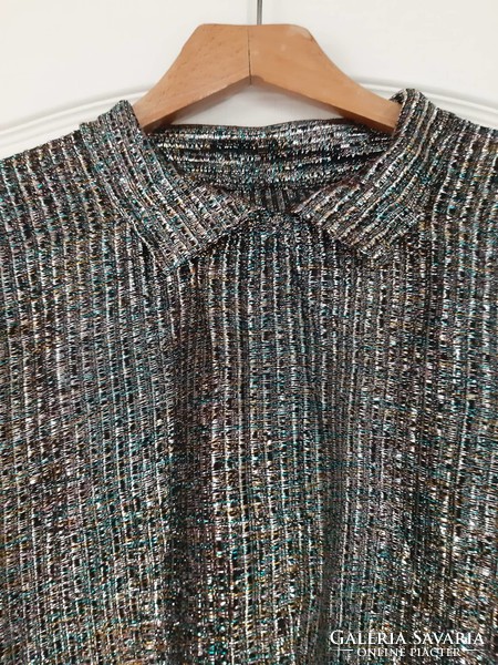 Rainbow glitter soft fall butterfly collar casual top from grandma's wardrobe