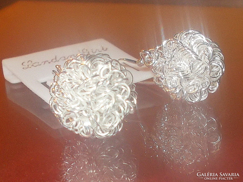 Stacked sphere white gold gold filled earrings