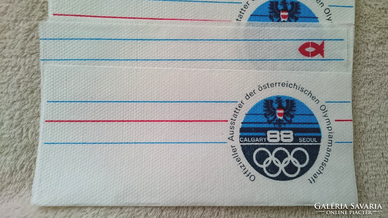 Napkin for the Austrian Olympic Team 1988 Calgary / Seoul