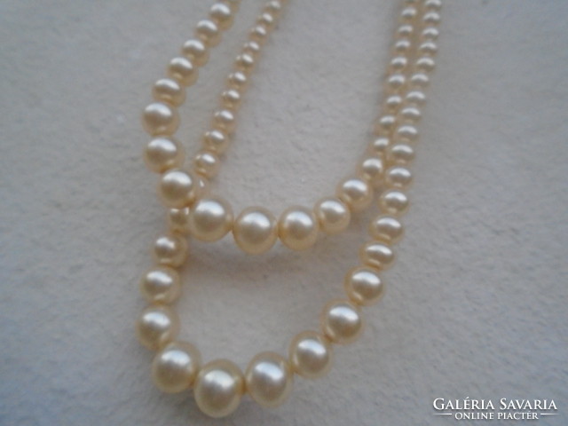 Antique double row marked pearl collier from the '50s-60s with antique clasp in brilliant condition