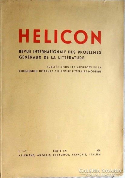 Helicon- Revue Internationale Des Problemes Generaux de la Littérature