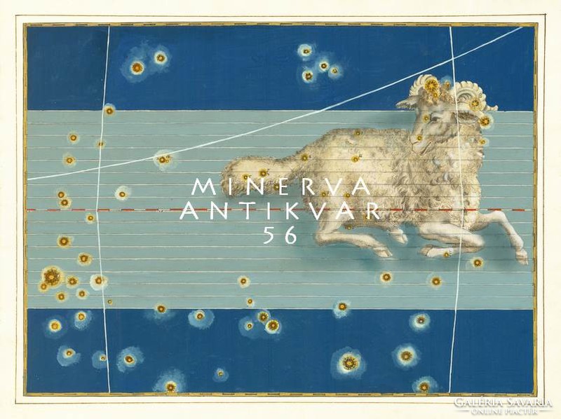 Kos Aries csillagkép konstelláció égbolt térkép horoszkóp Zodiákus REPRINT J. Bayer Uranometria 1625