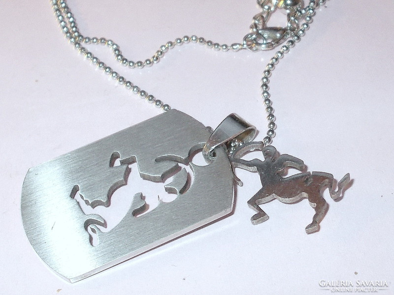 Arranging equestrian men's stainless steel necklace