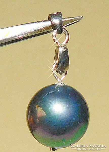 Night black peacock shade shell pearl pearl pendant 18kgp