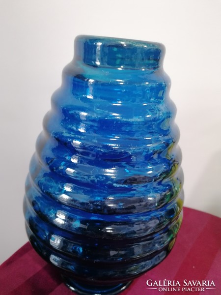 Retro kék üveg váza
