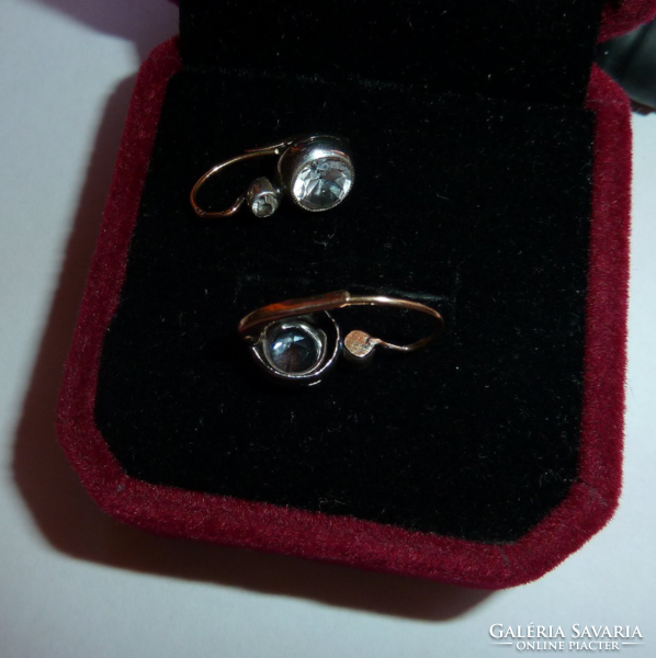 14K buton earrings with fiery sapphire stones