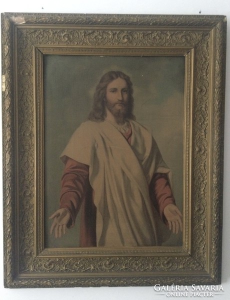 Ritkaság, elegáns nagyméretű Jézus kép