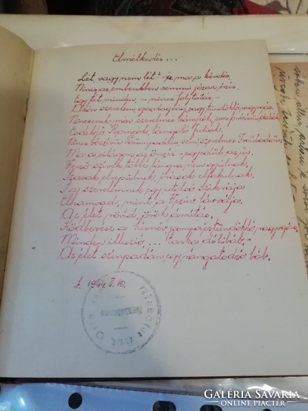 Handwritten stamped poems of the Baran Element of Kemesvölgy