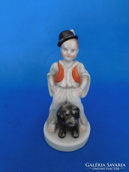 Herend antique little boy with puli