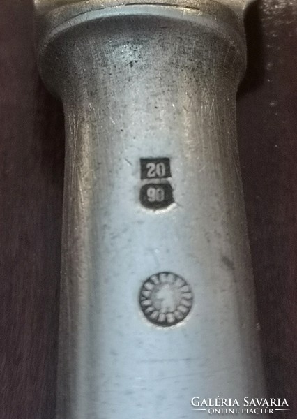 Antik, Krupp Berndorf 6 db alpakka régi kés 21 cm