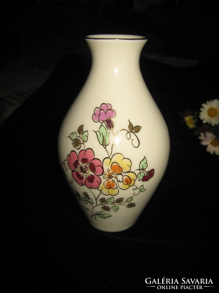 Zsolnay hand-painted porcelain faience vase, butterfly 13 cm