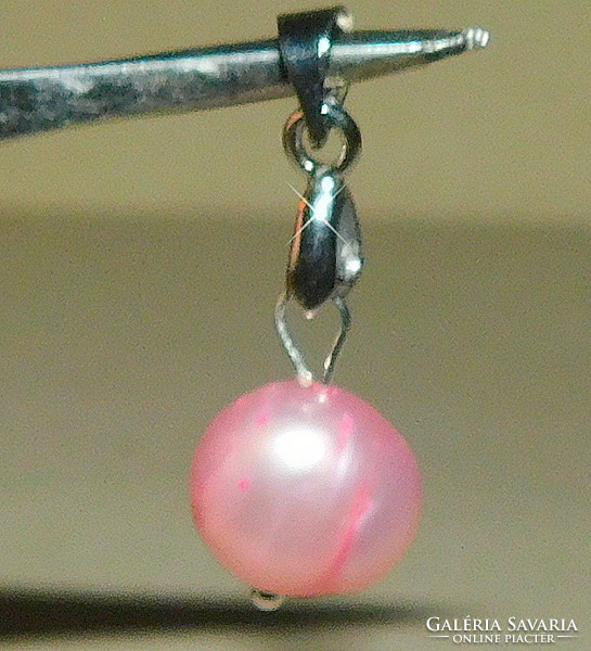 Pink cultured real pearl pendant 18kgp