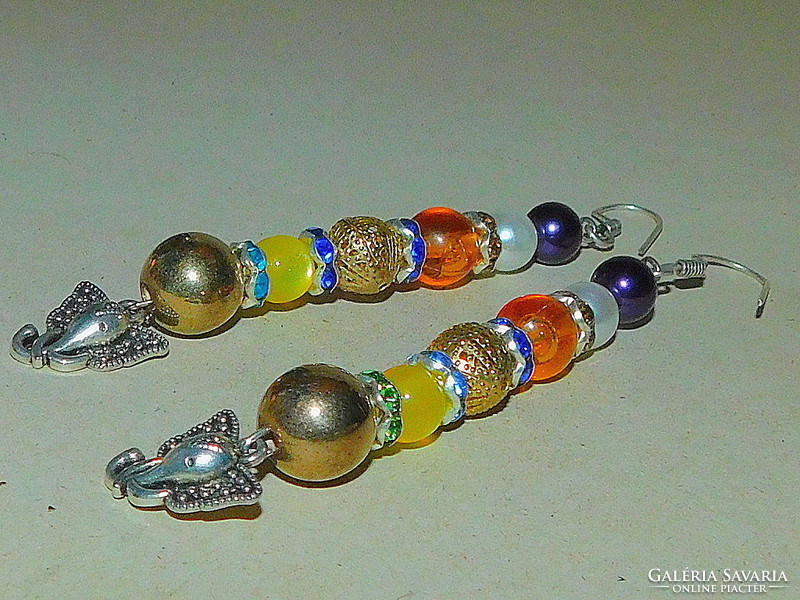 Fresh elephant beaded craft earrings 9 cm!