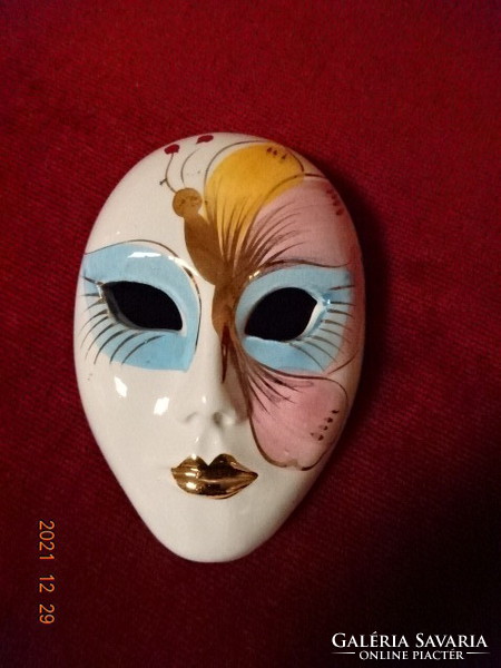 Porcelain figurine, Venetian women's mask, length 11.5 cm. He has! Jókai.