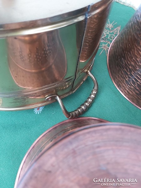 4 pcs beautiful pots, collectible pieces, nostalgia, for flowers, copper pots with earrings marked wmf
