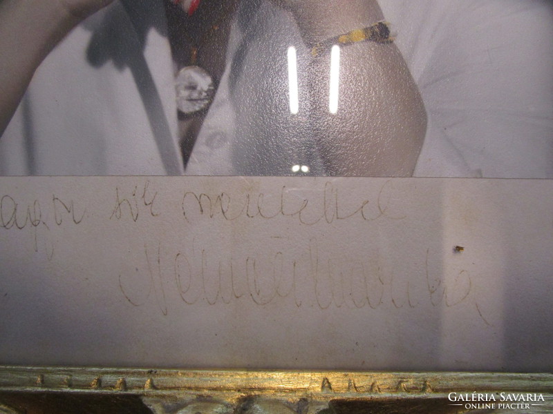 Németh marika operetta eternal primadonna signed tinted marked photo 1963 + carved gilded frame