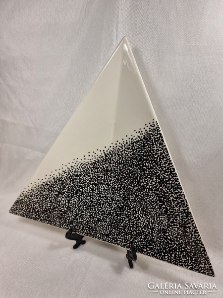 Art deco triangular bowl designed by famous gien designer jean pierre cailleres for gien