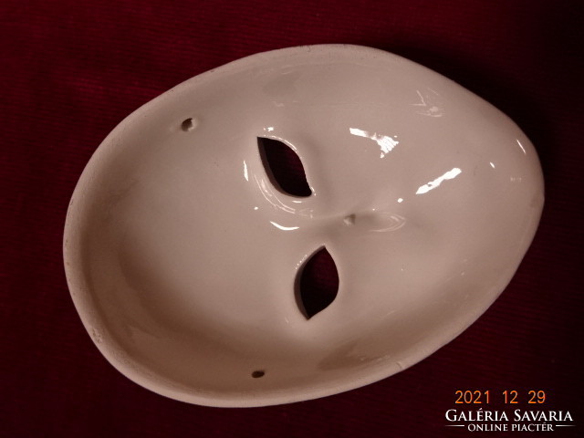 Porcelán figura, velencei női álarc, hossza 11,5 cm. Vanneki! Jókai.