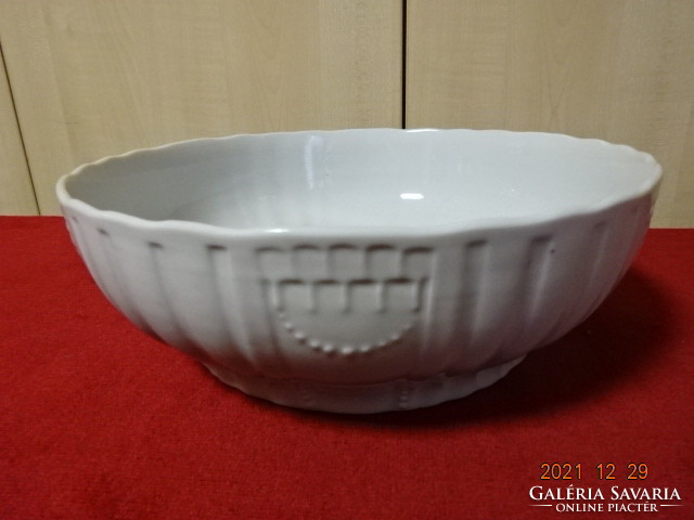 Zsolnay porcelain bowl, antique, with shield seal, white, diameter 24.5 cm. He has! Jókai.