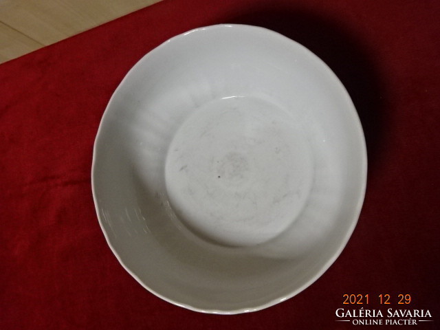 Zsolnay porcelán tál, antik, pajzspecsétes, fehér, átmérője 24,5 cm. Vanneki! Jókai.