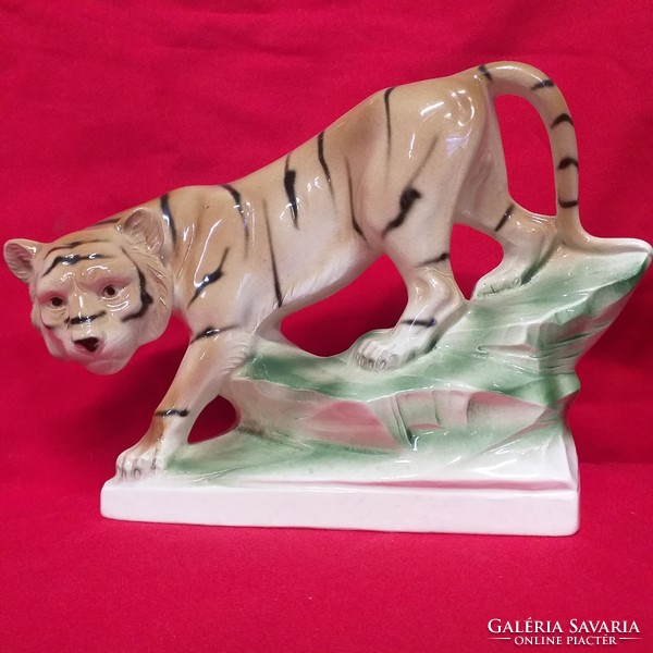 Alt German, Germany Sitzendorf porcelain tiger figurine.
