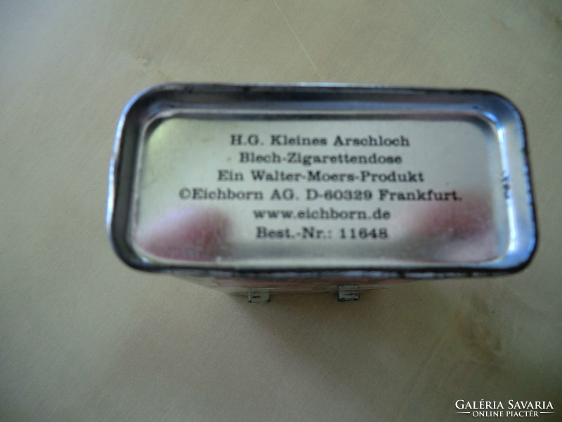 Gyűjtőknek fém cigarettás doboz Herzlichen Glückwunsch! 7,5x9,5x3 cm fedő nélkül