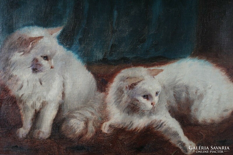 Benő Boleradszky (1885-1957): Cats playing with a ball