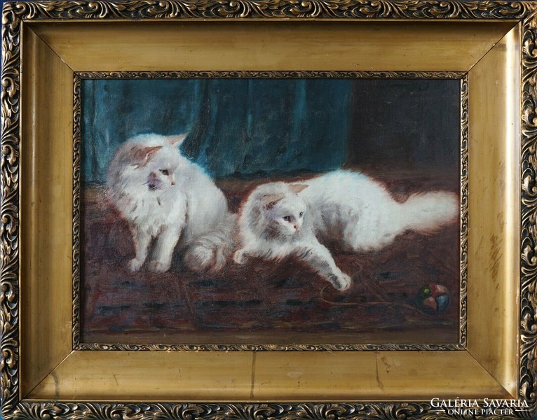 Benő Boleradszky (1885-1957): Cats playing with a ball