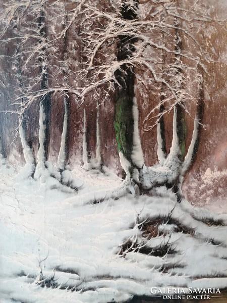 László Neogrády (1896-1962) / winter forest with a stream